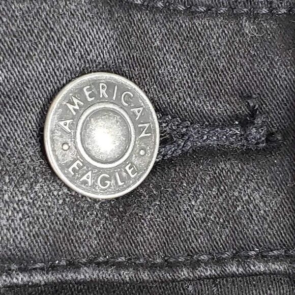 American Eagle Jeggings Women Size 6 Short 6P Black Distressed Super Hi-Rise New - Picture 4 of 15